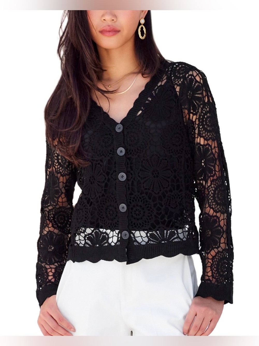 Fifteen Twenty NWT- Nelly Crochet Soft Jacket